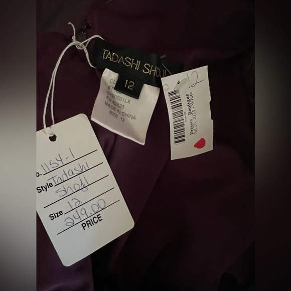 NWT Tadashi Shoji Ruched Beaded Purple Long Maxi Formal MOB Dress ~ Sz 12 - Picture 10 of 16